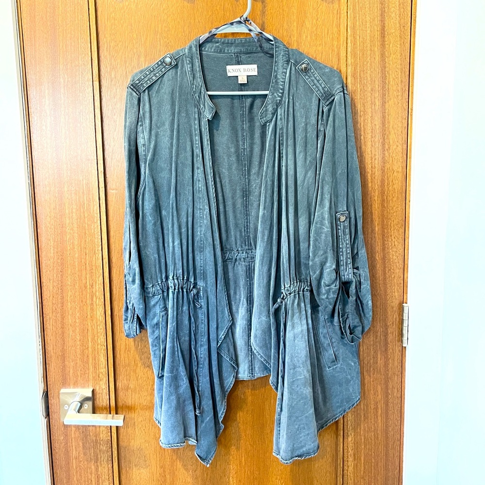 Knox Rose Slate Blue 3/4 Sleeve Jacket Size Large
